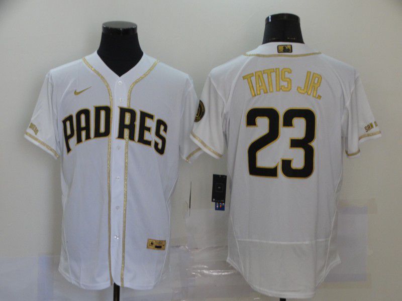 Men San Diego Padres #23 Tatis jr White Nike Elite MLB Jerseys